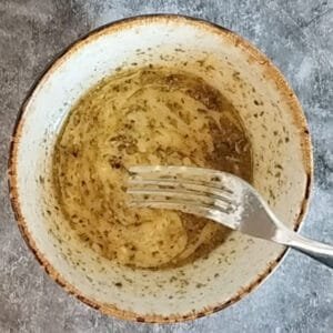 Greek marinade in a small bowl.