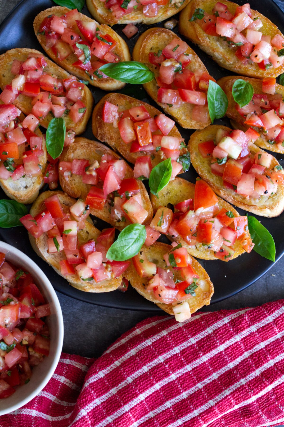 A plate of bruschetta