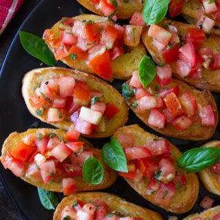 A plate of bruschetta