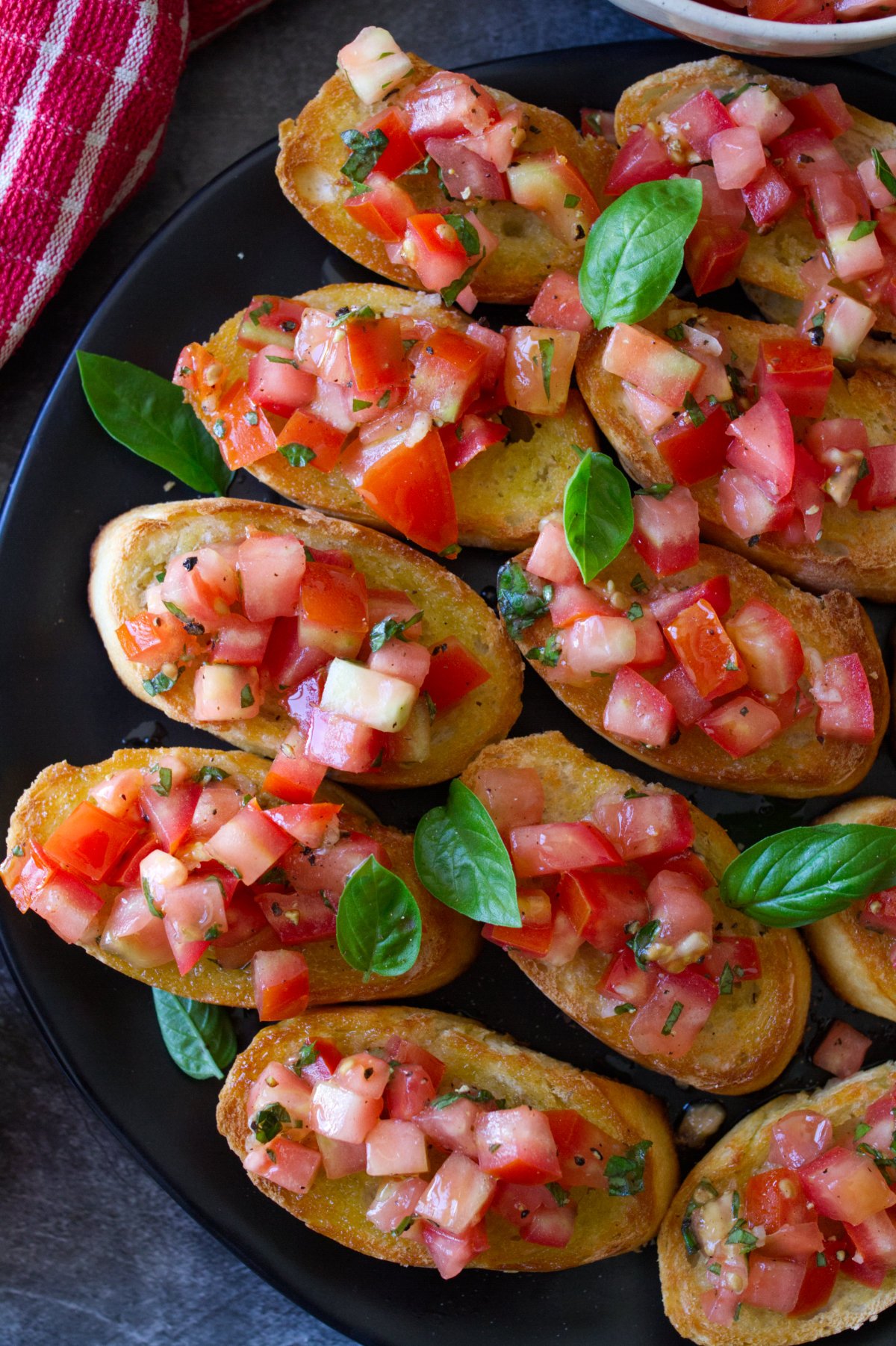 A plate of bruschetta