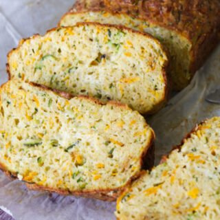 A sliced zucchini and carrot bread.