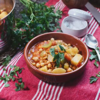 A bowl of Mediterranean Chickpea Stew