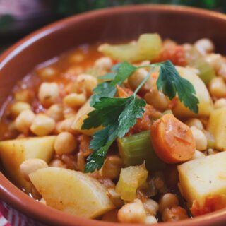 A bowl of Mediterranean Chickpea Stew