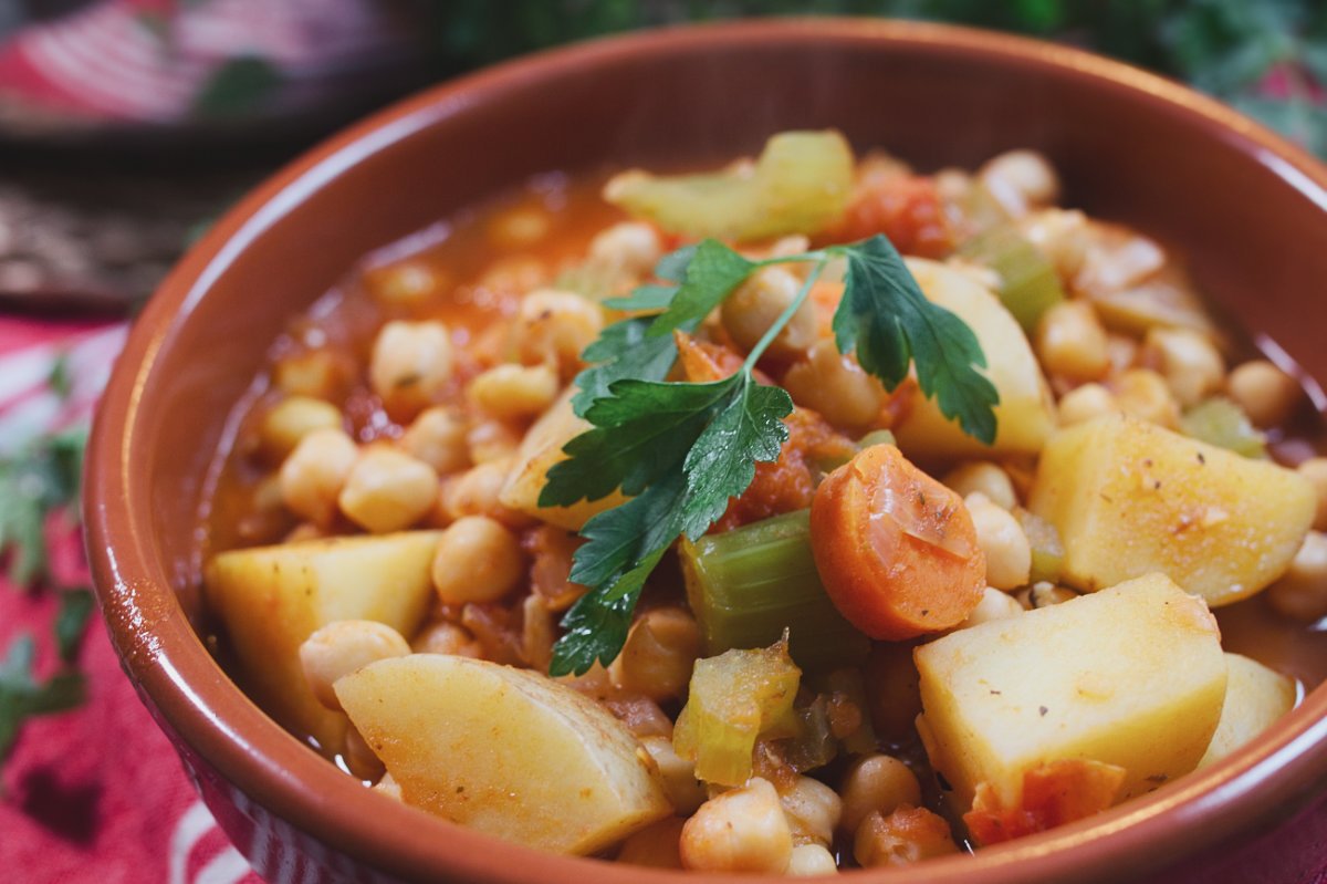 A bowl of Mediterranean Chickpea Stew