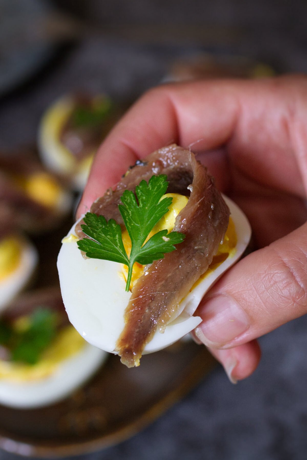 egg anchovie tapas-v23 - happymediterranean.com Egg & anchovy tapas with a turmeric-infused mayo