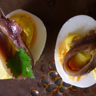 Egg & anchovy tapas with a turmeric-infused mayo