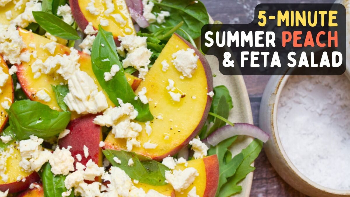 Summer peach and feta salad